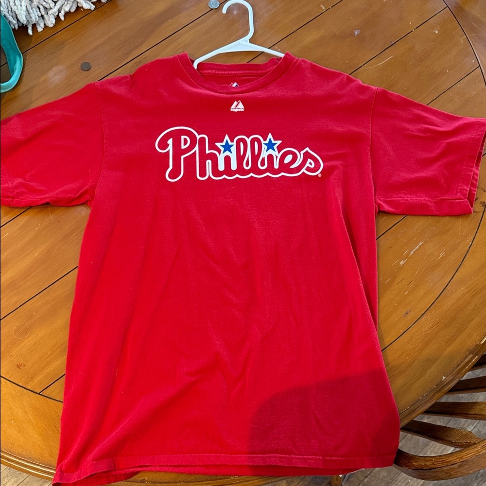 Majestic Red Phillies Logo Tee #3 pence